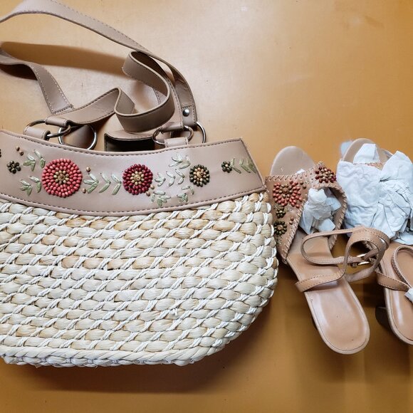 Embellished Platform Sandals and Purse - Picture 1 of 10
